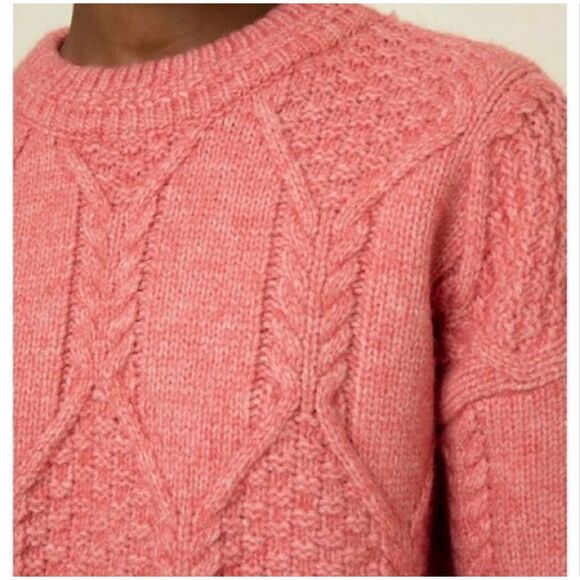 FRNCH Paris Julia Cable Knit Sweater Pink Size Large - Picture 2 of 8